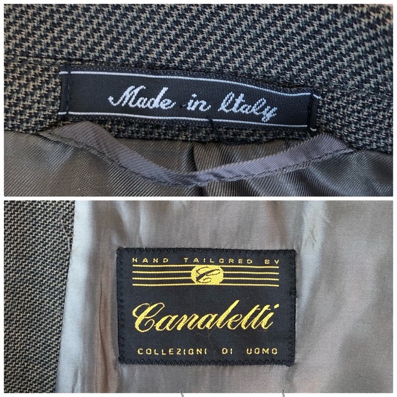 Canaletti Enzo Made In Italy Gray Greenish 3 Buttons Wool Blazer Jacket R 48/43 - Picture 10 of 16